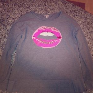 Juicy couture lip crew neck sweatshirt